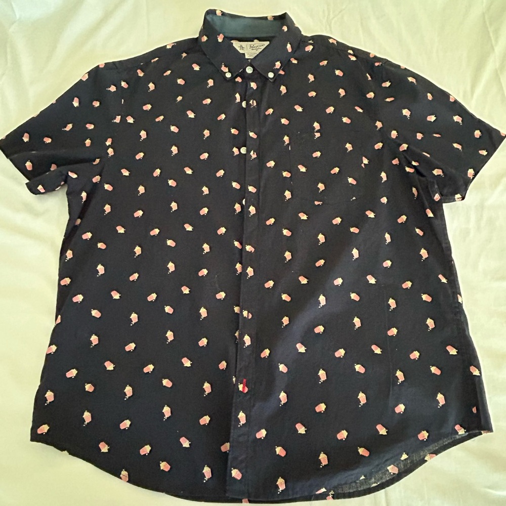 Penguin popcorn button up